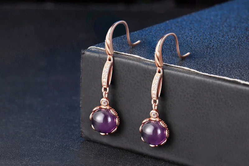 Sterling Silver Amethyst Jewelry Set for Women