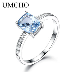 925 Sterling Silver Sky Blue Topaz Solitaire Ring for Women