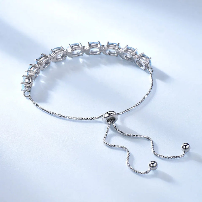 925 Sterling Silver Sky Blue Topaz Bracelet for Women