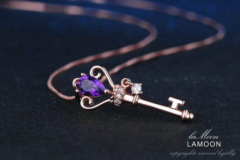 Silver Amethyst Jewelry Set for Women