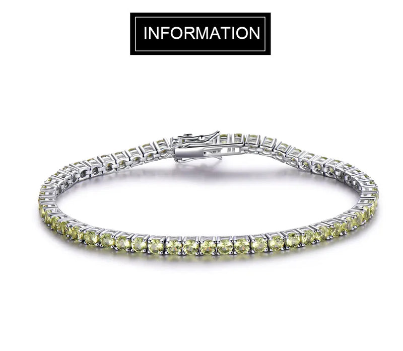 Sterling Silver Peridot Bracelet for Women