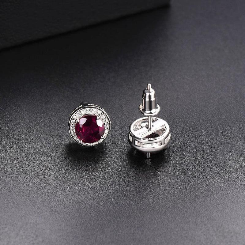 Sterling Silver Rhodolite Garnet Earrings for Women