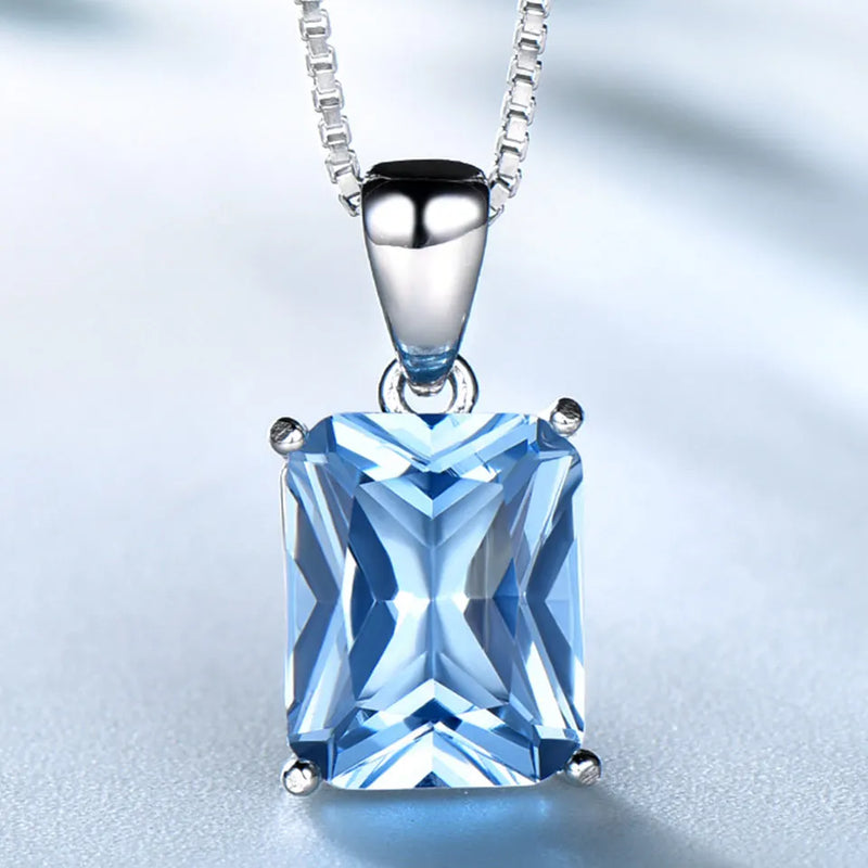 925 Sterling Silver Sky Blue Topaz Jewelry Set for Women