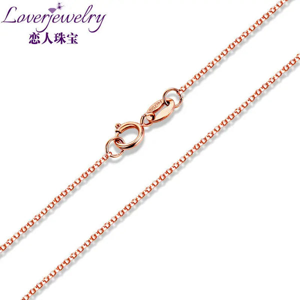 18K Yellow Gold Circle Chain Necklace for Women