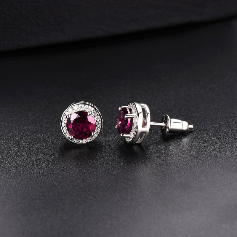 Sterling Silver Rhodolite Garnet Earrings for Women