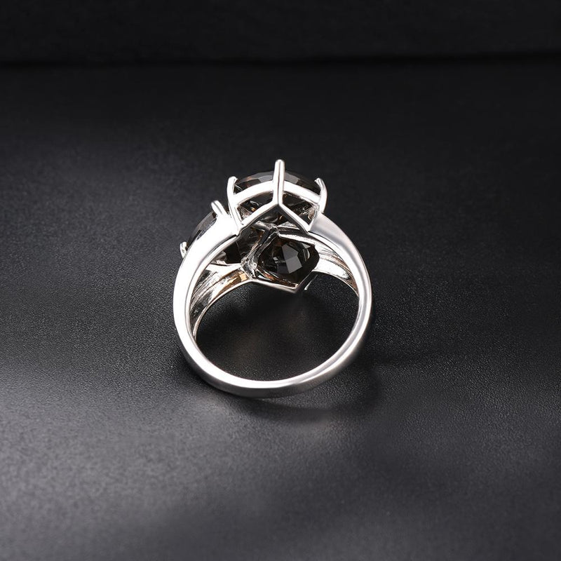 Sterling Silver 6.39ct Smoky Quartz Wedding Band for Women