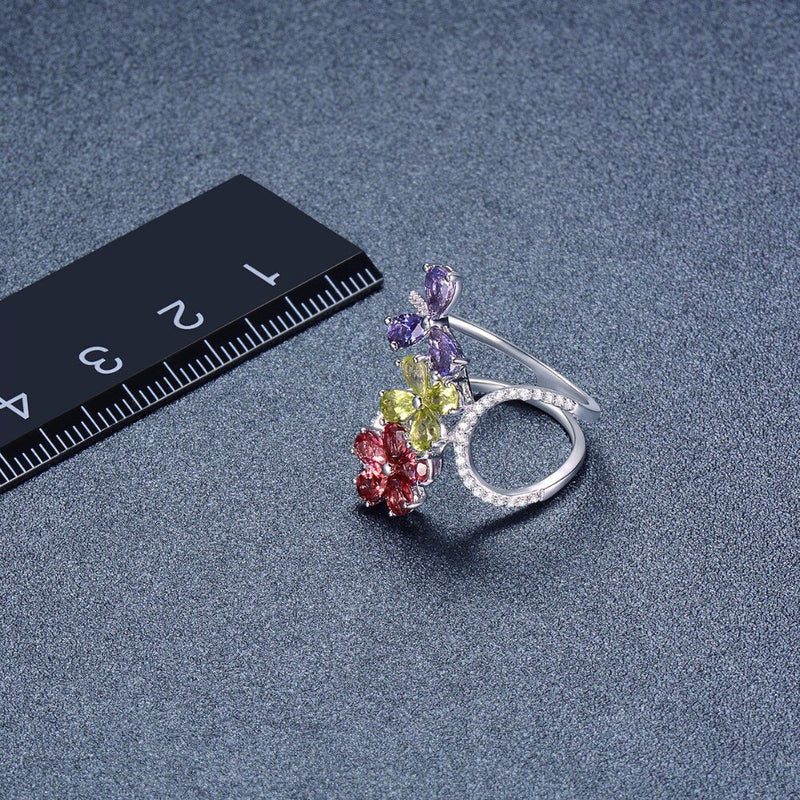 14K Gold Ethereal Blossom Gemstone Ring for Her