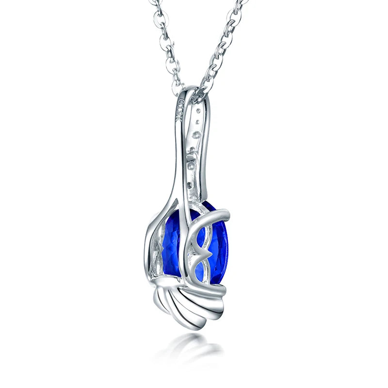 18K White Gold Tanzanite Pendant Necklace