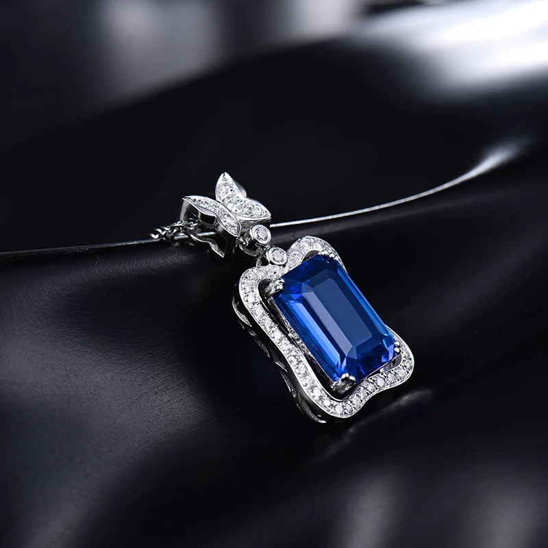 18Kt Au750 White Gold Tanzanite Diamond Pendant for Women