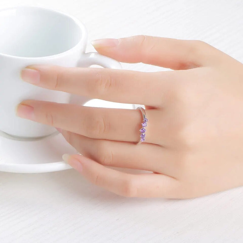 925 Sterling Silver Amethyst Ring for Women