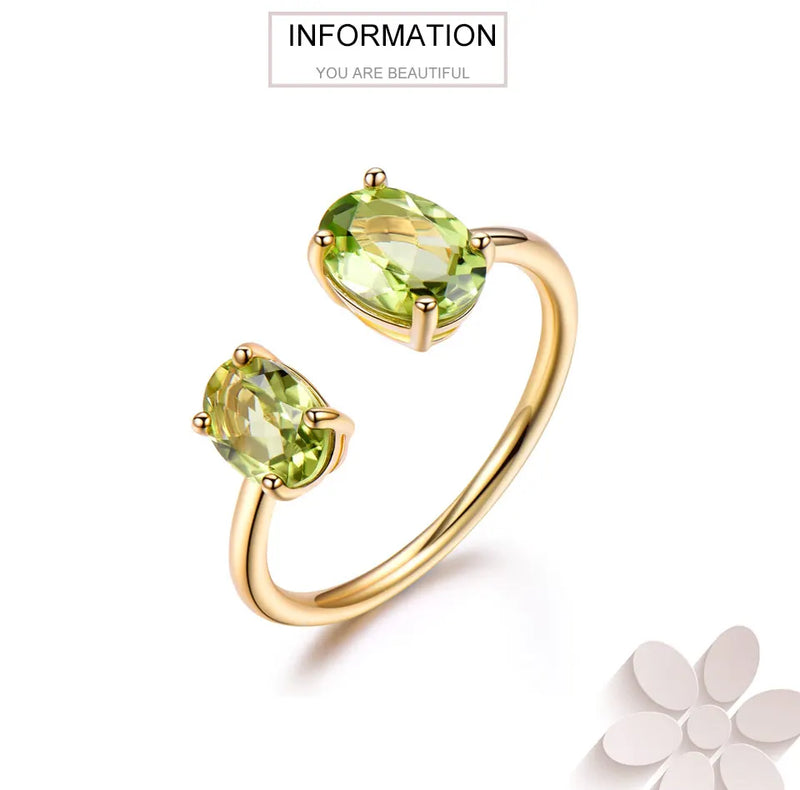 925 Sterling Silver 10.7ctw Peridot Ring for Women