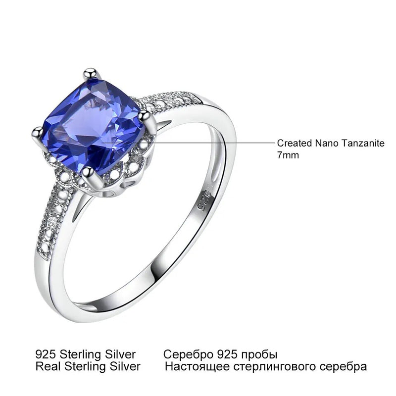 925 Sterling Silver Tanzanite Gemstone Ring for Women