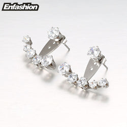 Enfashion Crystal Earrings Gold Color Zirconia Stone Stud Earrings Stainless Steel Earring For Women Jewelry Wholesale E5208