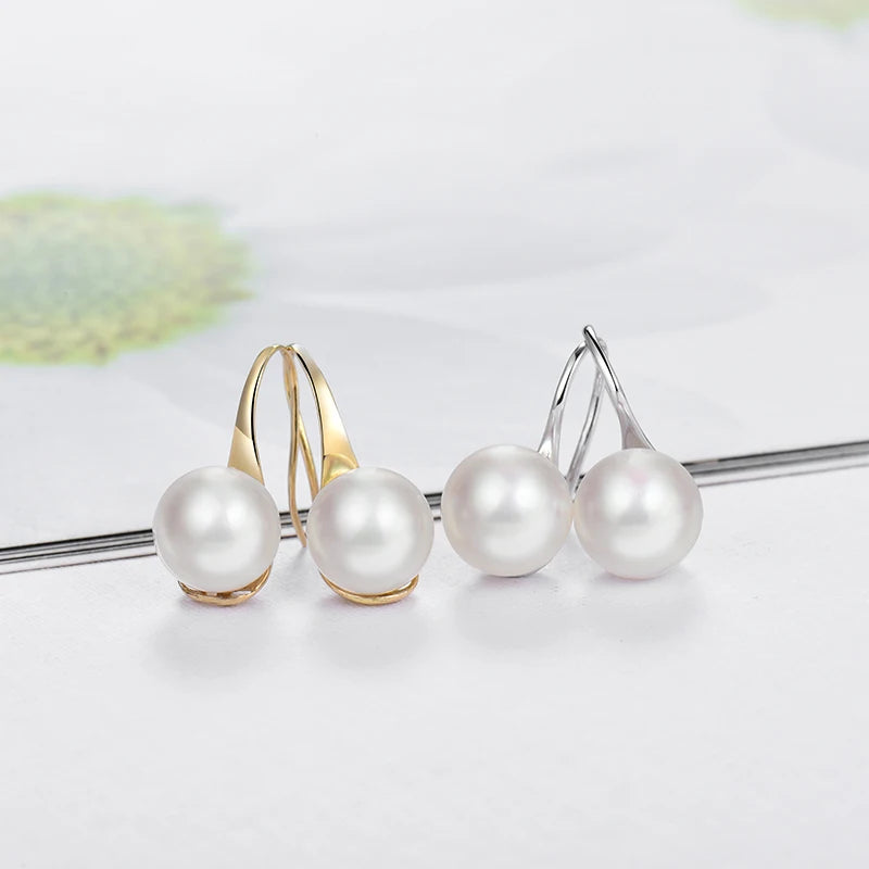 18K Yellow Gold Akoya Pearl Earrings for Women