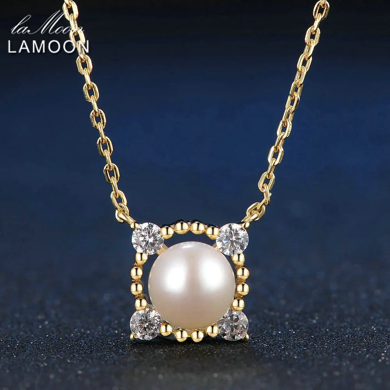 925 Sterling Silver Freshwater Pearl Pendant Set for Women