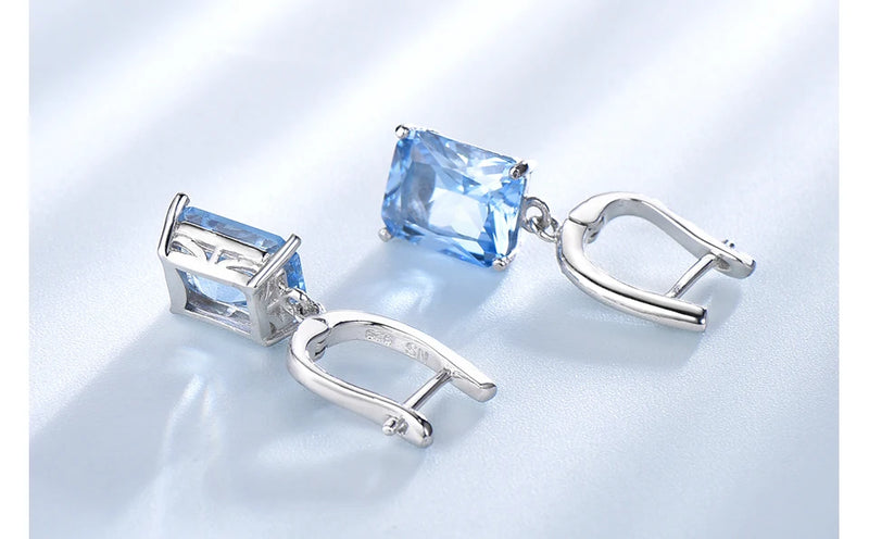 925 Sterling Silver Sky Blue Topaz Jewelry Set for Women