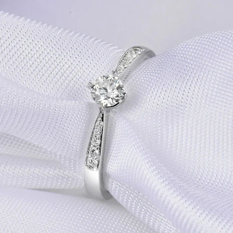 18K White Gold VS Diamond Bands Rings for Women