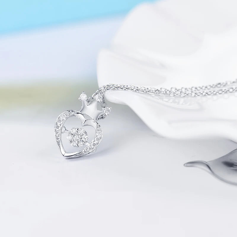 18K White Gold Diamond Pendant for Women