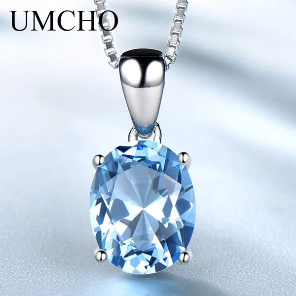 925 Sterling Silver Gemstone Pendant Necklace for Women