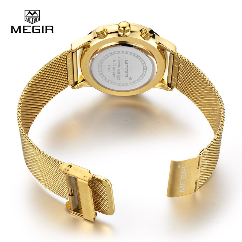 Stainless Steel Quartz Watch with Mesh Band for Men