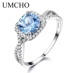 925 Sterling Silver Sky Blue Topaz Ring for Women