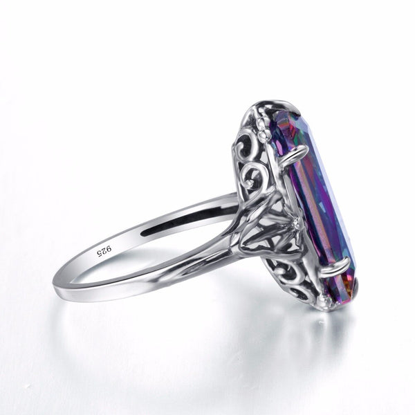 Sterling Silver Multicolor Rainbow Mystic Topaz Ring for Women