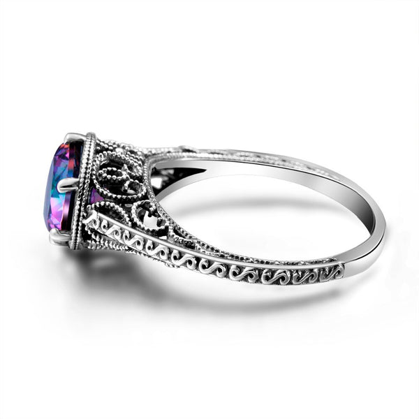 925 Sterling Silver Mystic Rainbow Topaz Ring for Women