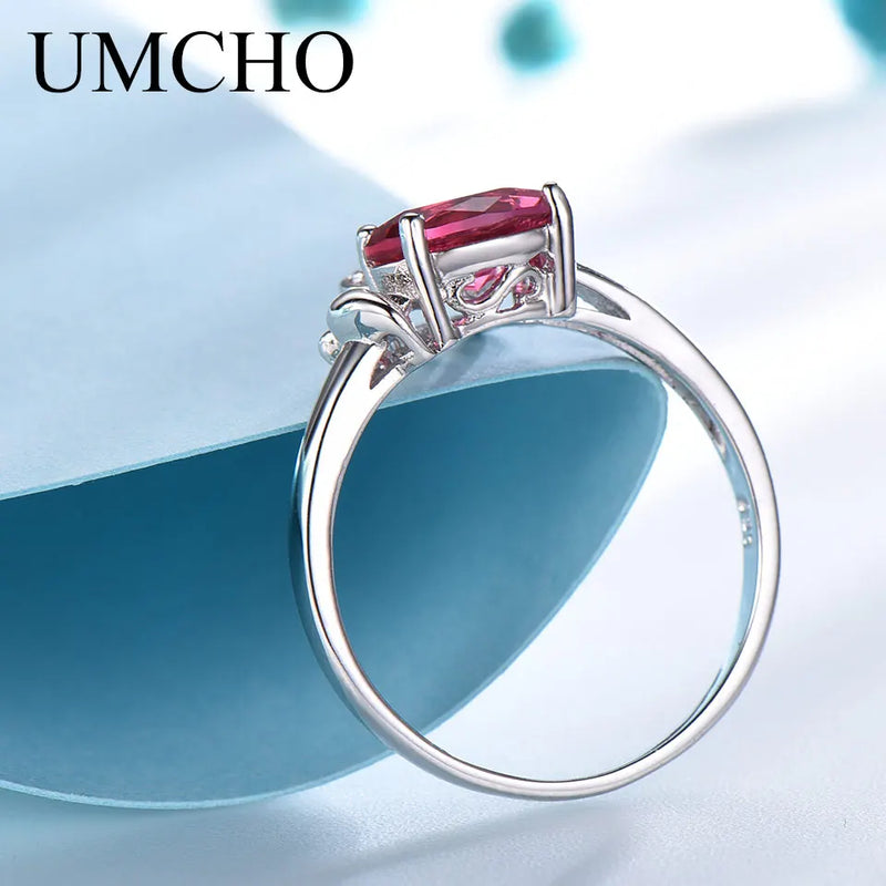 Sterling Silver 0.60ctw Nano Ruby Ring Rabbit Design, for Women