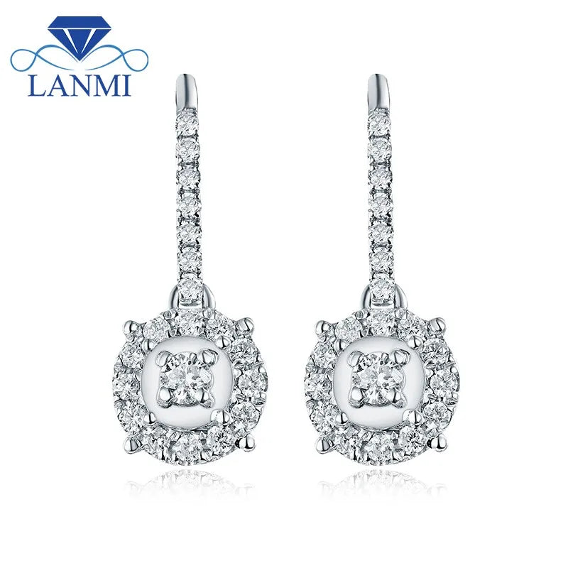 18K White Gold SI Diamond Stud Earrings for Her