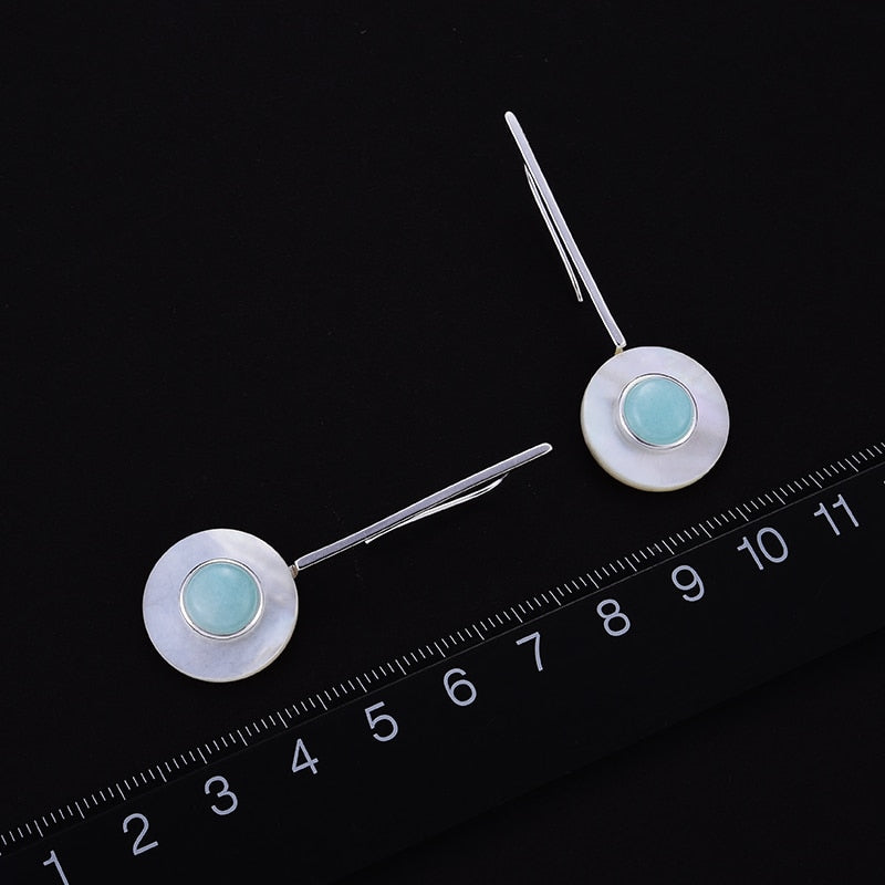 925 Sterling Silver Planet Drop Earrings for Woman