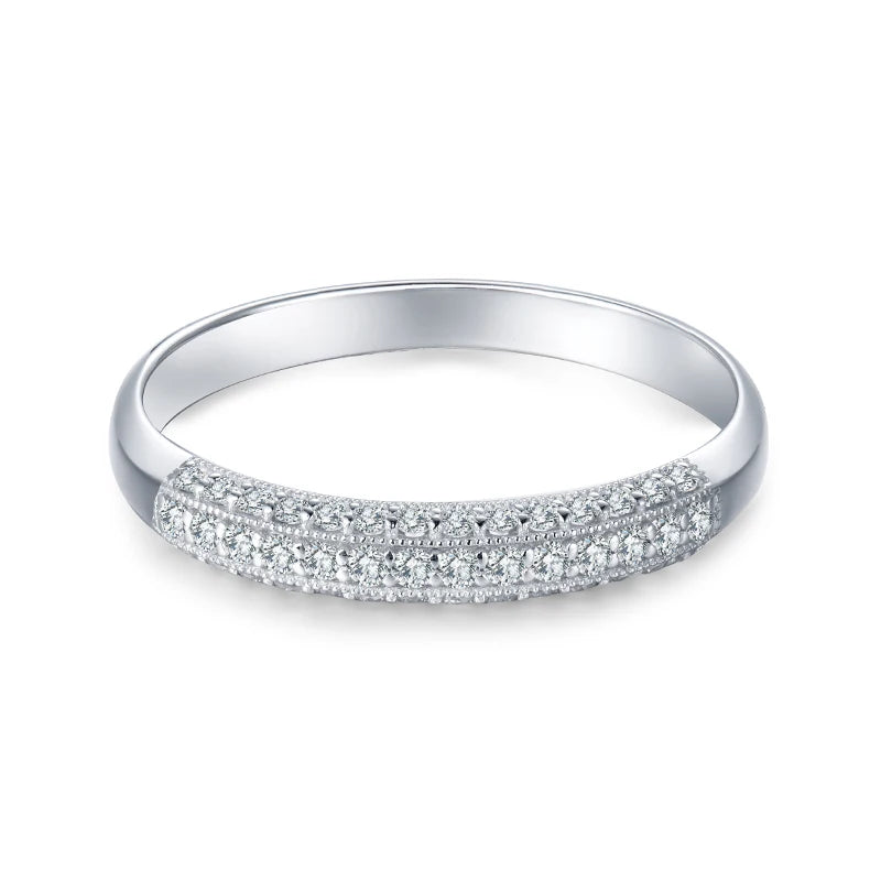 9K White Gold Real Diamond Wedding Ring for Women