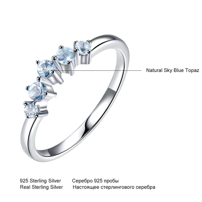 Sterling Silver Sky Blue Topaz Ring for Women