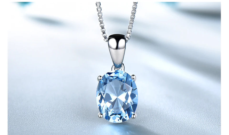 925 Sterling Silver Sky Blue Topaz Wedding Jewelry Set for Women