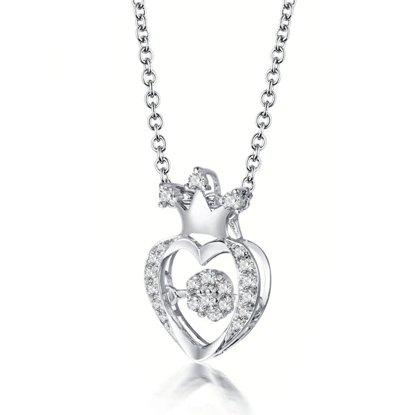 18K White Gold Diamond Pendant for Women