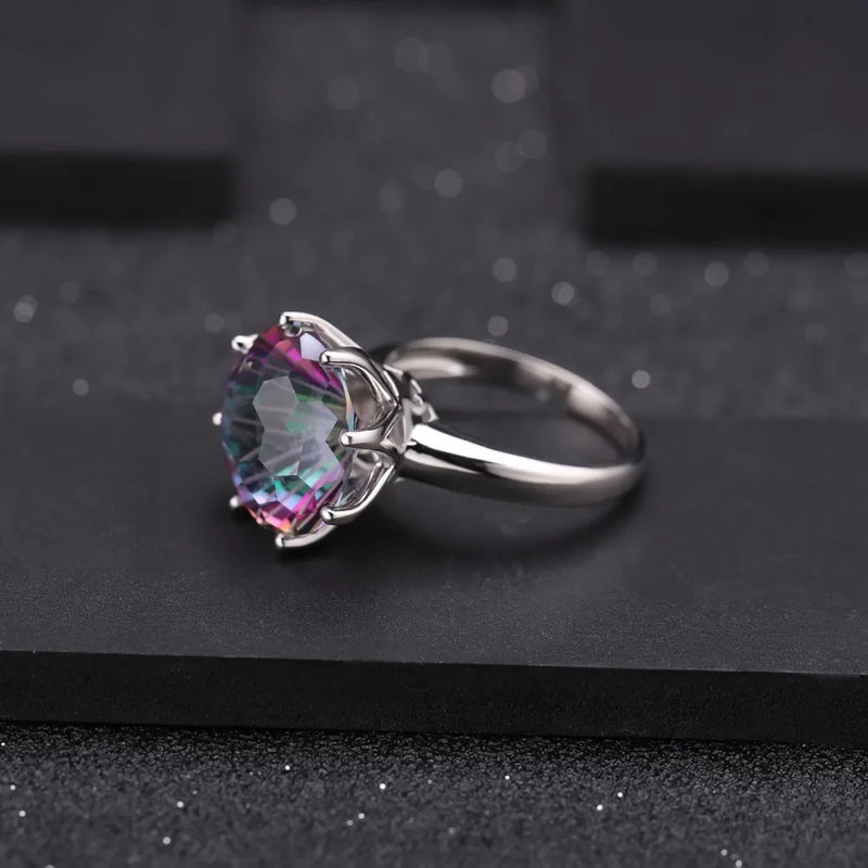 Sterling Silver Mystic Quartz Ring, Rainbow For Women