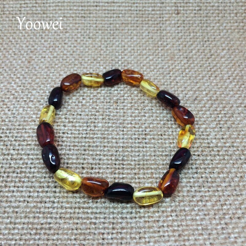 Sterling Silver Original Style Natural Amber Bead Bracelet for Women