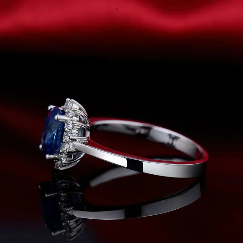 18Kt White Gold Sapphire and Diamond Wedding Band for Women