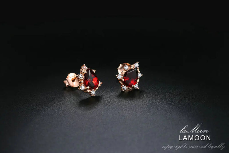 925 Sterling Silver Garnet Gemstone Earrings for Women