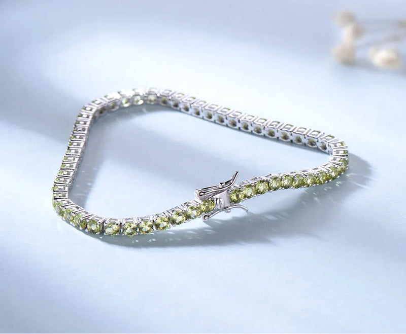 Sterling Silver Peridot Bracelet for Women