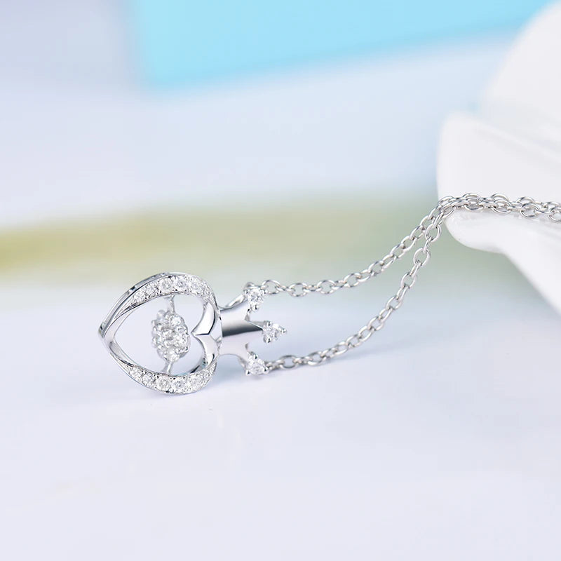 18K White Gold Diamond Pendant for Women