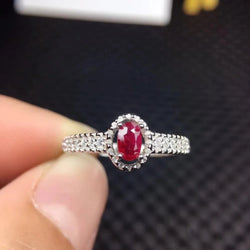 Sterling silver 925 Ruby Ring for women