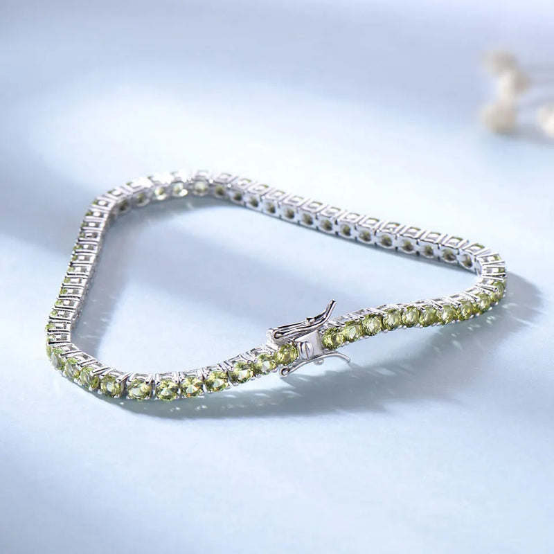 Sterling Silver Peridot Bracelet for Women