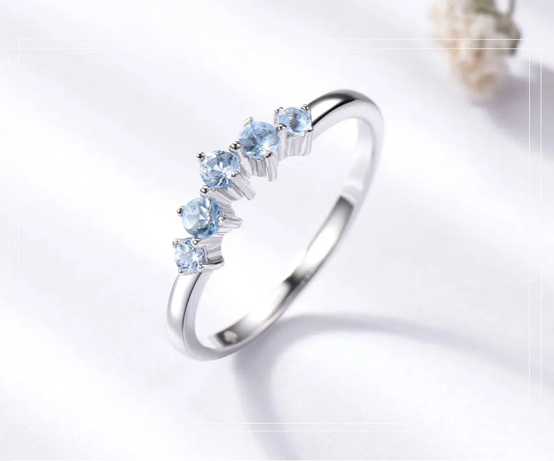 Sterling Silver Sky Blue Topaz Ring for Women