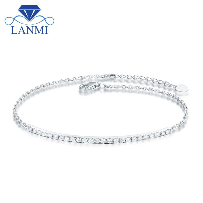 14K White Gold Diamond Bracelet for Women