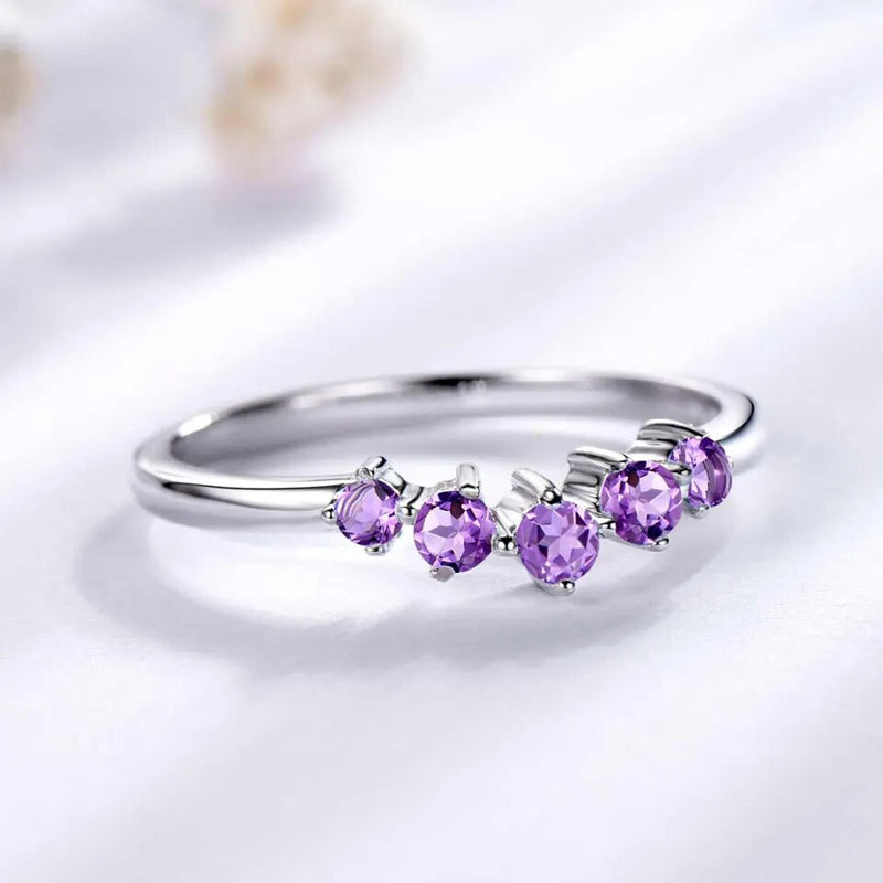 925 Sterling Silver Amethyst Ring for Women