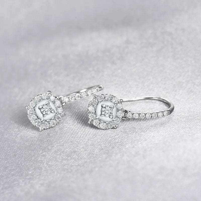 18K White Gold SI Diamond Stud Earrings for Her