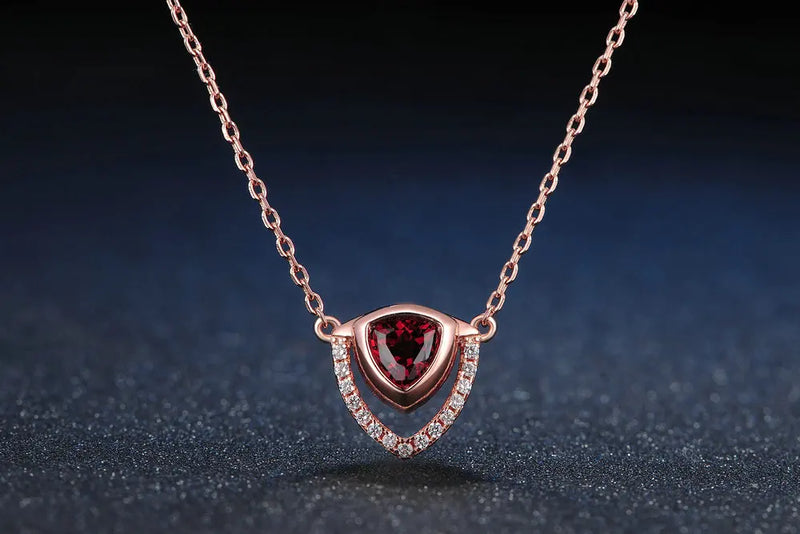 Sterling Silver Red Garnet Jewelry Set for Women