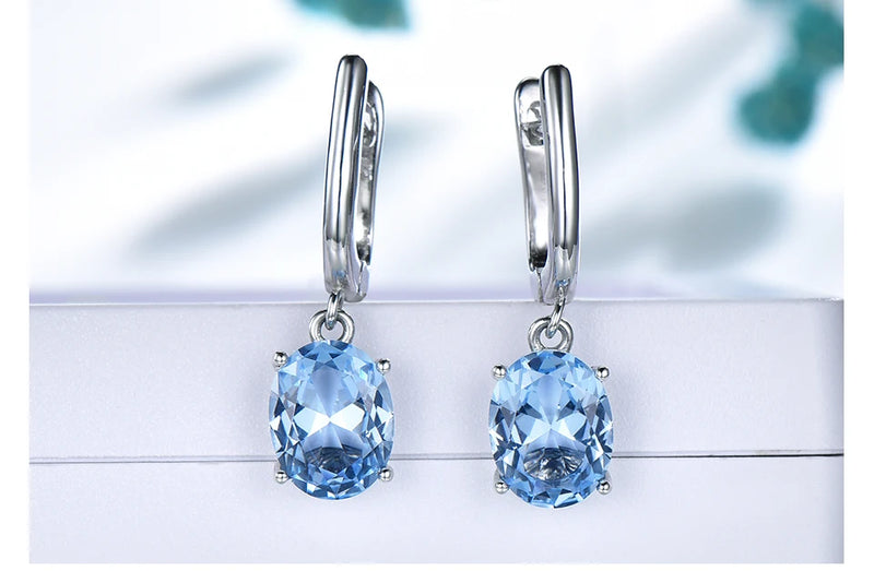 925 Sterling Silver Sky Blue Topaz Wedding Jewelry Set for Women