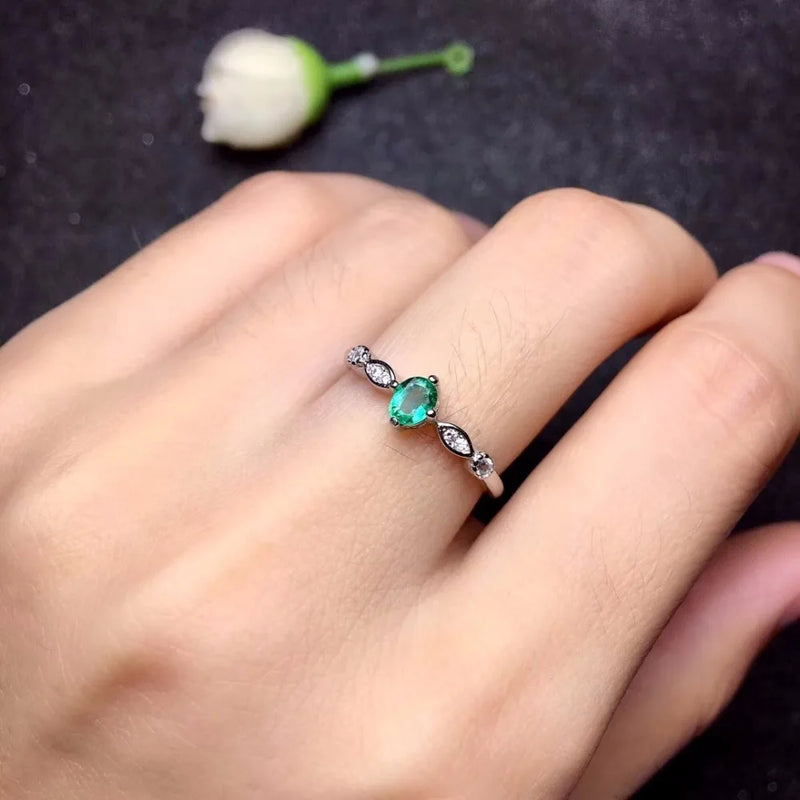 Sterling Silver Compact Emerald Rings for All