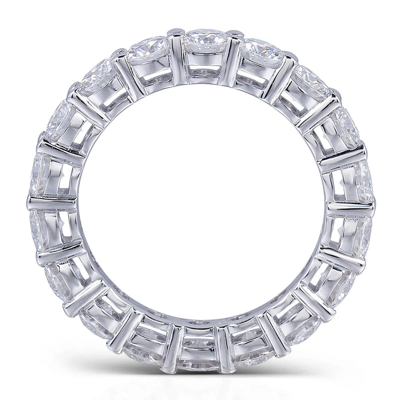 Sterling Silver Full Square Simulated Diamond CZ Eternity Band for Women